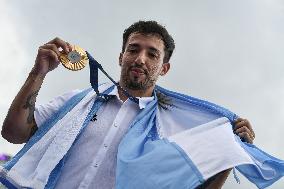 Paris 2024 - Fans welcome medalists at the Parc des Champions in Paris FA