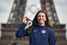 Paris 2024 - Fans welcome medalists at the Parc des Champions in Paris FA