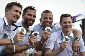 Paris 2024 - Fans welcome medalists at the Parc des Champions in Paris FA