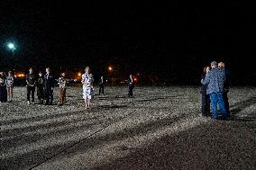 U.S. President Joe Biden and Vice President Harris greet hostages at Joint Base Andrews