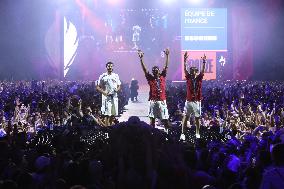 Apithy, Patrice, Pianfetti And Patrice Celebrate His Bronze Medal At Club France