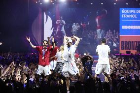 Apithy, Patrice, Pianfetti And Patrice Celebrate His Bronze Medal At Club France