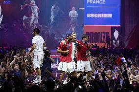 Apithy, Patrice, Pianfetti And Patrice Celebrate His Bronze Medal At Club France