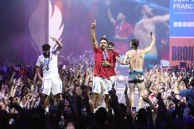 Apithy, Patrice, Pianfetti And Patrice Celebrate His Bronze Medal At Club France