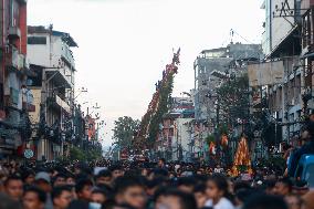 NEPAL-LALITPUR-RATO MACHINDRANATH FESTIVAL-CHARIOT