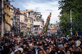 NEPAL-LALITPUR-RATO MACHINDRANATH FESTIVAL-CHARIOT