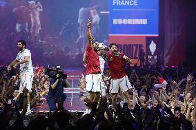 Apithy, Patrice, Pianfetti And Patrice Celebrate His Bronze Medal At Club France