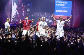 Apithy, Patrice, Pianfetti And Patrice Celebrate His Bronze Medal At Club France