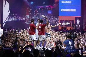 Apithy, Patrice, Pianfetti And Patrice Celebrate His Bronze Medal At Club France