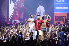 Apithy, Patrice, Pianfetti And Patrice Celebrate His Bronze Medal At Club France