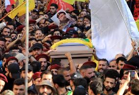 Funeral For Hezbollah Top Commander Fouad Shukur - Beirut