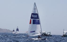 Paris 2024 - Jean-Baptiste Bernaz Competes in Sailing Men's ILCA 7 - Marseille