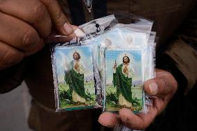 Relics Of St. Jude Thaddeus Arrive At San Hipólito Church In Mexico City