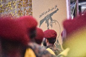 Hezbollah Fighters and Mourners Attend Funeral of Top Commander Fuad Shukr in Beirut