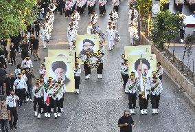 Hezbollah Fighters and Mourners Attend Funeral of Top Commander Fuad Shukr in Beirut