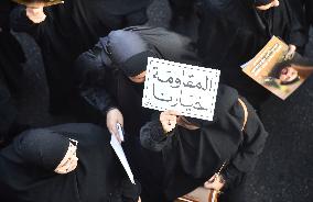 Hezbollah Fighters and Mourners Attend Funeral of Top Commander Fuad Shukr in Beirut