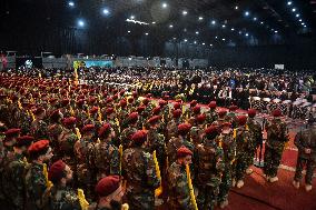 Hezbollah Fighters and Mourners Attend Funeral of Top Commander Fuad Shukr in Beirut