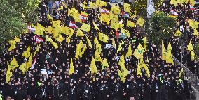 Hezbollah Fighters and Mourners Attend Funeral of Top Commander Fuad Shukr in Beirut