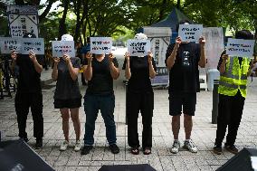 Happy Money Victims Hold Press Conference To Demand Relief In Seoul