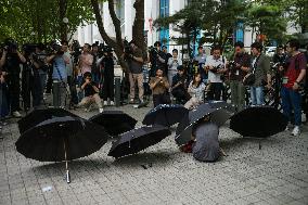 Happy Money Victims Hold Press Conference To Demand Relief In Seoul