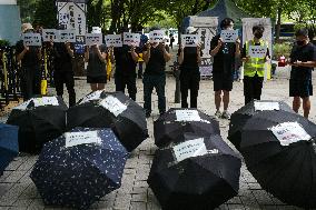 Happy Money Victims Hold Press Conference To Demand Relief In Seoul