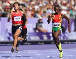 (PARIS2024) FRANCE-PARIS-OLY-ATHLETICS-100M-WOMEN