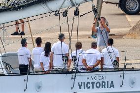 King Felipe During His Visit To A Catamaran - Porto Pi