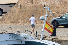 King Felipe During His Visit To A Catamaran - Porto Pi