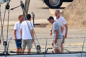 King Felipe During His Visit To A Catamaran - Porto Pi