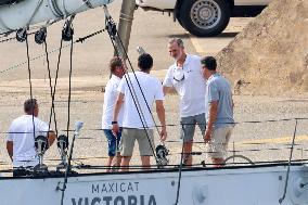 King Felipe During His Visit To A Catamaran - Porto Pi