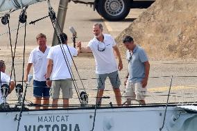 King Felipe During His Visit To A Catamaran - Porto Pi