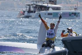 Paris 2024 - Men's Skiff 49Erfx Class Medal Race - Team Spain Wins Gold