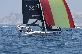 Paris 2024 - Men's Skiff 49Erfx Class Medal Race - Team Spain Wins Gold