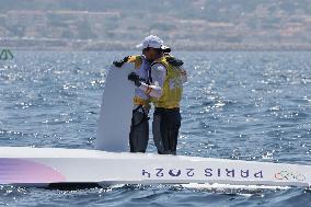 Paris 2024 - Men's Skiff 49Erfx Class Medal Race - Team Spain Wins Gold