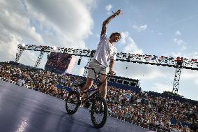 Paris 2024 - Bicycle riders performance at the Parc des Champions in Paris FA