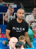 Paris 2024 - Tony Parker And Alize Lim At Judo Event