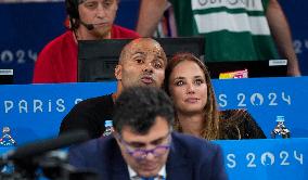 Paris 2024 - Tony Parker And Alize Lim At Judo Event