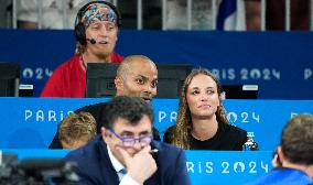 Paris 2024 - Tony Parker And Alize Lim At Judo Event