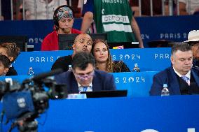 Paris 2024 - Tony Parker And Alize Lim At Judo Event