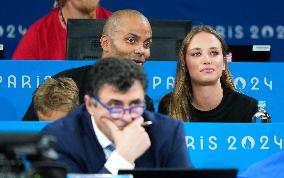 Paris 2024 - Tony Parker And Alize Lim At Judo Event