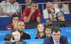 Paris 2024 - Tony Parker And Alize Lim At Judo Event