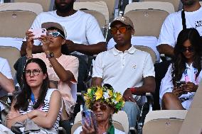 Paris 2024 - Pharrell Williams and Helen Lasichanh In The Stands