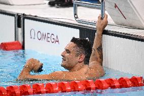 Paris 2024 - 50m Freestyle - Florent Manaudou Wins Bronze