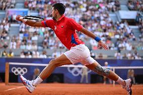 Paris 2024 - Tennis - Novak Djokovic v Lorenzo Musetti