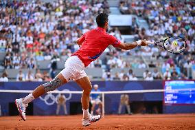 Paris 2024 - Tennis - Novak Djokovic v Lorenzo Musetti