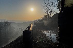 Large Fire In Fumone (FR), 2 Rescue Vehicles Destroyed By Flames