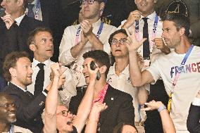 Paris 2024 - Macron In The Stands