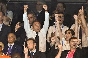 Paris 2024 - Macron Celebrates With VIPs In The Stands