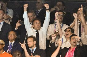 Paris 2024 - Macron Celebrates With VIPs In The Stands