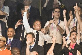 Paris 2024 - Macron Celebrates With VIPs In The Stands